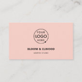 QR-Code Einfach Modernes Minimal-Rosa-Logo Visitenkarte (Rückseite)