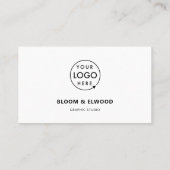 QR-Code Einfach modernes, minimales weißes Logo Visitenkarte (Rückseite)