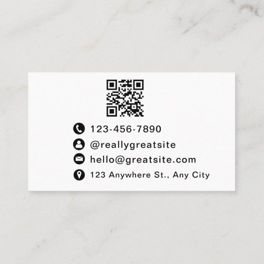 QR Code Einfach Visitenkarte (Rückseite)