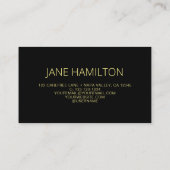 QR Code Einfache Black Marble Business Card Visitenkarte (Rückseite)