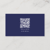 QR-Code Einfache blaue, moderne Geschäftslogos Visitenkarte (Rückseite)