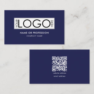 QR-Code Einfache blaue, moderne Geschäftslogos Visitenkarte