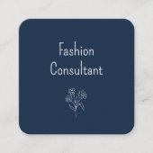 QR-Code Einfache Blume Botanischer Boho Quadratische Visitenkarte (Vorderseite)