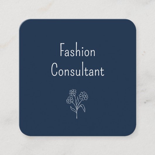 QR-Code Einfache Blume Botanischer Boho Quadratische Visitenkarte (Vorderseite)