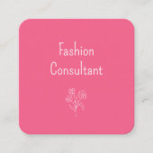 QR-Code Einfache Blume Niedlich Girly Pink Quadratische Visitenkarte (Vorderseite)