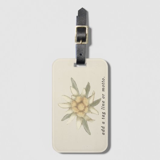 QR Code Einfache Edelweiss-Blume Gepäckanhänger (Vorderseite Vertikal)