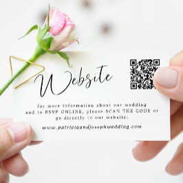 QR CODE einfache, elegante Hochzeitswebsite Begleitkarte