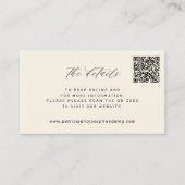 QR CODE einfache elegante Hochzeitswebsite-Details Begleitkarte (Vorderseite)