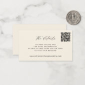 QR CODE einfache elfenbeinfarbene Hochzeitswebsite Mitteilungskarte (Vorderseite/Rückseite Beispiel)
