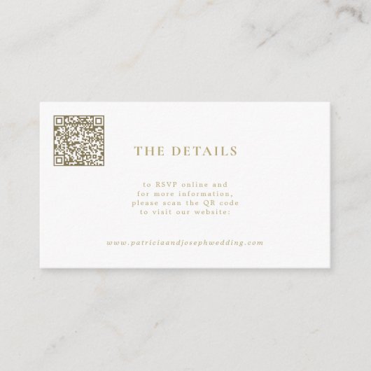 QR-Code einfache Goldhochzeit Website Gästedaten Begleitkarte (Vorderseite)