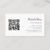QR-Code Einfache Lila Daisy Beruflich Moderne Visitenkarte (Rückseite)