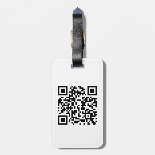 QR-Code Einfache minimale Logo-Namen Gepäckanhänger (Rückseite vertikal)