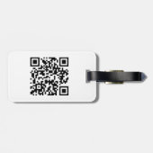 QR-Code Einfache minimale Logo-Namen Gepäckanhänger (Rückseite horizontal)