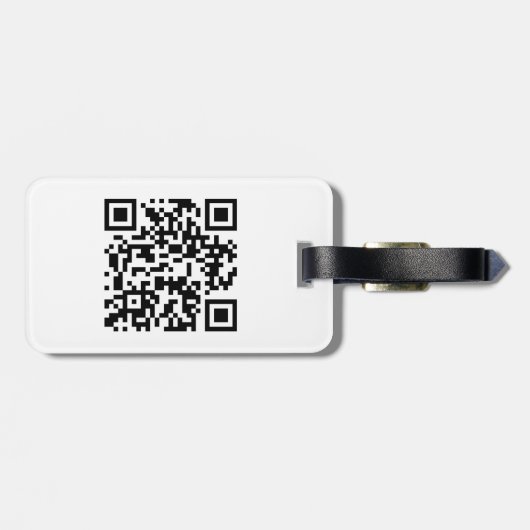 QR-Code Einfache minimale Logo-Namen Gepäckanhänger (Rückseite horizontal)