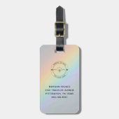 QR-Code Einfache minimale Logo-Namen Gepäckanhänger (Vorderseite vertikal)
