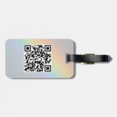 QR-Code Einfache minimale Logo-Namen Gepäckanhänger (Rückseite horizontal)