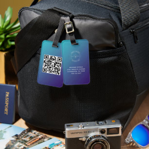 QR-Code Einfache minimale Logo-Namen Gepäckanhänger