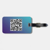 QR-Code Einfache minimale Logo-Namen Gepäckanhänger (Rückseite horizontal)