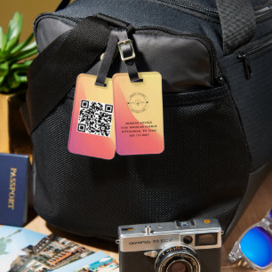 QR-Code Einfache minimale Logo-Namen Gepäckanhänger