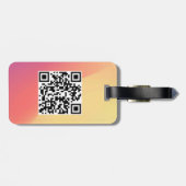 QR-Code Einfache minimale Logo-Namen Gepäckanhänger (Rückseite horizontal)