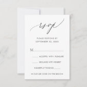 QR Code Einfache moderne kalligraphische Hochzeit RSVP Karte (Vorderseite)