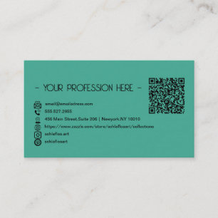 QR Code Einfache moderne minimale grüne Instagramm Visitenkarte