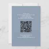 QR-Code einfache Namen Skript dusty Blue Hochzeit Einladung (Rückseite)