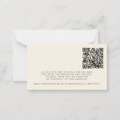 QR-Code einfache schwarze und elfenbeinfarbene Hoc Mitteilungskarte (Rückseite)