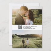 QR-Code Einfache Skript 3-Foto-Hochzeitswebsite Save The Date (Rückseite)