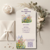 QR Code Einfache Wildblumen Botanischer Garten Wed All In One Einladung