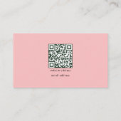 QR-Code Einfaches Minimal-Pink-Logo für moderne Un Visitenkarte (Rückseite)