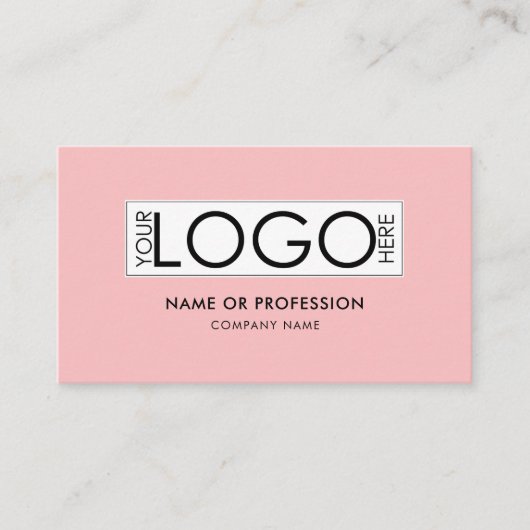 QR-Code Einfaches Minimal-Pink-Logo für moderne Un Visitenkarte (Vorderseite)