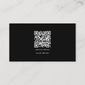 QR-Code Einfaches Minimal-Schwarz-Modernes Busines Visitenkarte (Rückseite)