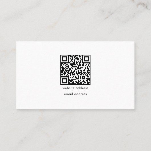 QR-Code Einfaches Minimal-White-Modern-Business-Lo Visitenkarte (Rückseite)