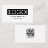 QR-Code Einfaches Minimal-White-Modern-Business-Lo Visitenkarte (Vorne/Hinten)