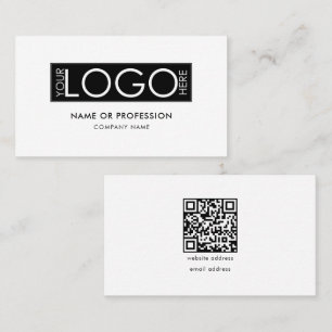 QR-Code Einfaches Minimal-White-Modern-Business-Lo Visitenkarte