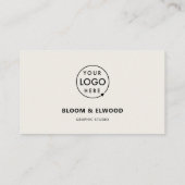 QR-Code Einfaches modernes minimales neutrales Log Visitenkarte (Rückseite)