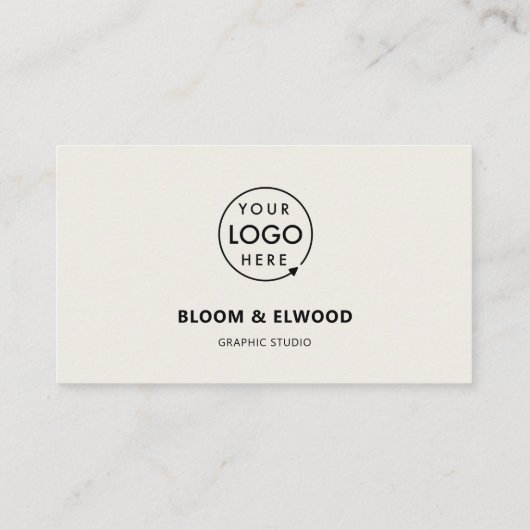 QR-Code Einfaches modernes minimales neutrales Log Visitenkarte (Rückseite)