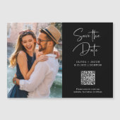QR-Code | Einfaches und modernes Foto Save the Dat Magnetkarte (Vorderseite)