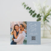 QR-Code | Einfaches und modernes Foto Save the Dat Postkarte (Stehend Vorderseite)