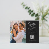 QR-Code | Einfaches und modernes Foto Save the Dat Postkarte (Stehend Vorderseite)