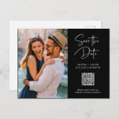 QR-Code | Einfaches und modernes Foto Save the Dat Postkarte (Vorne/Hinten)