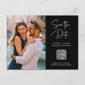 QR-Code | Einfaches und modernes Foto Save the Dat Postkarte (Vorderseite)