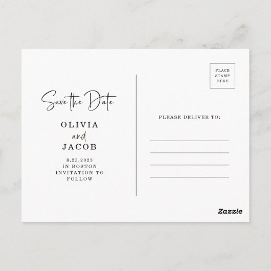 QR-Code | Einfaches und modernes Foto Save the Dat Postkarte (Rückseite)