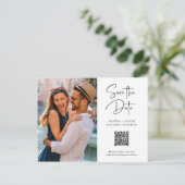 QR-Code | Einfaches und modernes Foto Save the Dat Postkarte (Stehend Vorderseite)