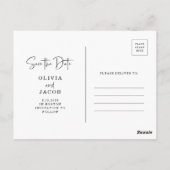 QR-Code | Einfaches und modernes Foto Save the Dat Postkarte (Rückseite)