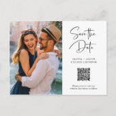 QR-Code | Einfaches und modernes Foto Save the Dat Postkarte (Vorderseite)