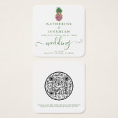 QR-Code Einladung von Ananas zur Hochzeit (Vorne & Hinten)