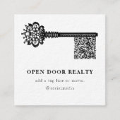 QR-Code Einzigartiger Scannable-Key für Real-Anwes Quadratische Visitenkarte (Vorderseite)