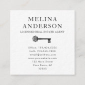 QR-Code Einzigartiger Scannable-Key für Real-Anwes Quadratische Visitenkarte (Rückseite)